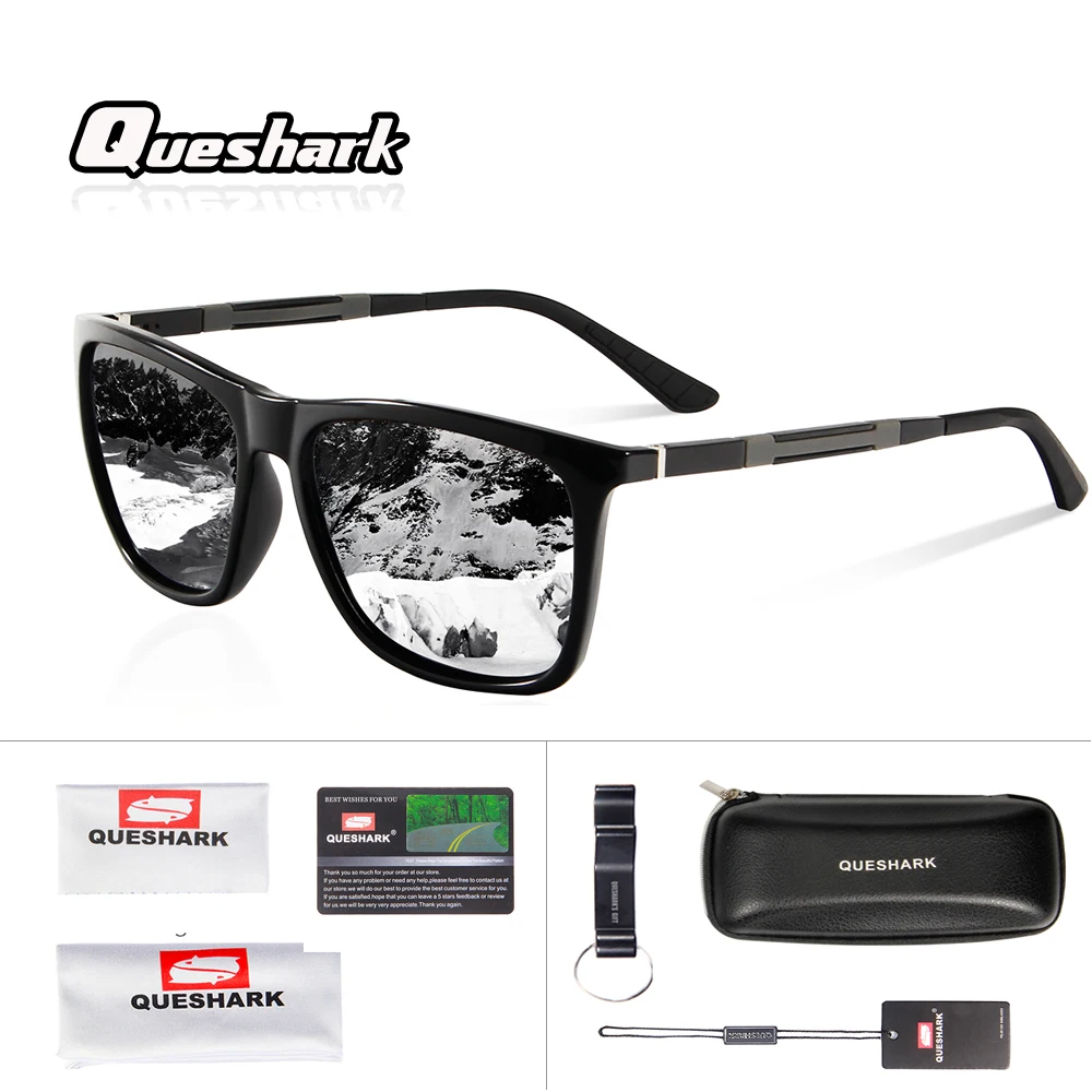 

Queshark Professional TR90 Frame Aluminum Magnesium Leg Polarized Cycling Sunglasses Outdoor Driving Night Vision Glasses