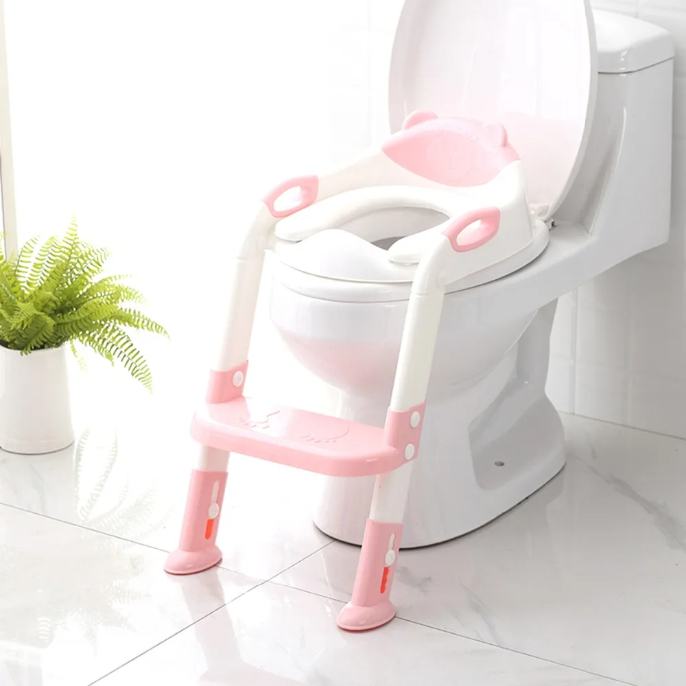 

Hausbell Toilet Trainer Seat with Step Stool Ladder Adjustable Child Potty Toilet Seat Child Toilet Training Seat