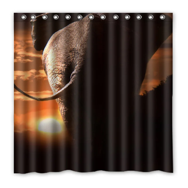 Luxurysmart Elephant African Animals Shower Curtains Custom Design
