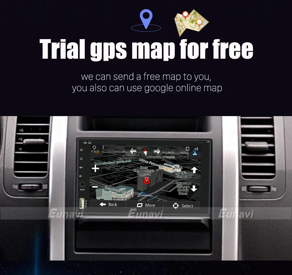 Clearance Eunavi Octa Core 2 Din Universal 170*96mm Android 9.0 Car Radio Stereo System 2din pc GPS Navigation WiFi USB Touch Screen 7