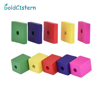 

5pcs/bag Wood Square Toy Accesories Pet Bird Parrot Toy Random Color