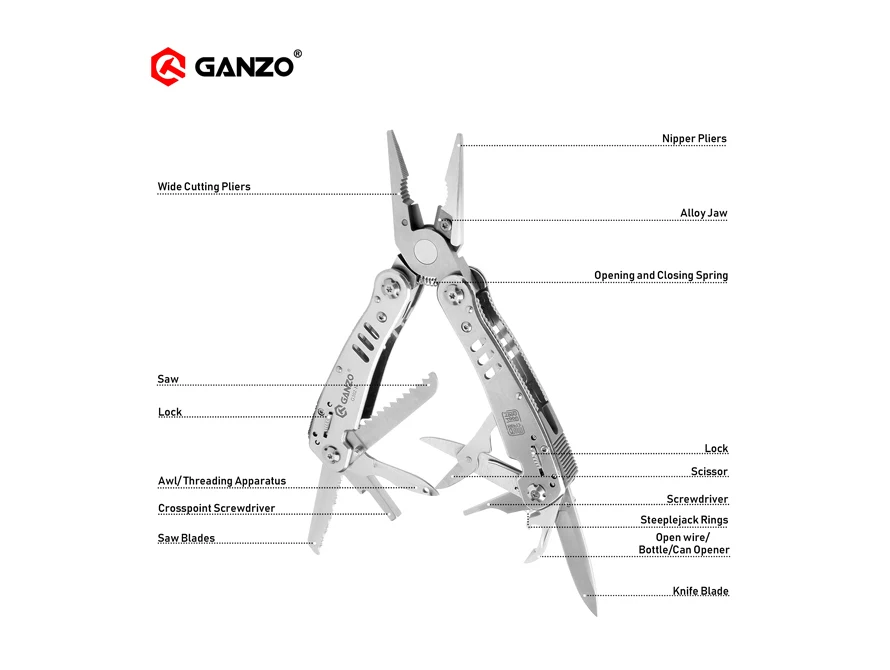 3 шт./лот Ganzo G302H G302-H мотор Мульти плоскогубцы; Набор инструментов нейлоновый мешочек комбинация из нержавеющей стали Складной нож плоскогубцы для кемпинга