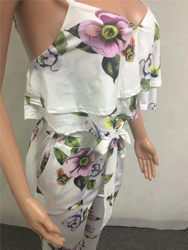 summer floral print pants set-5