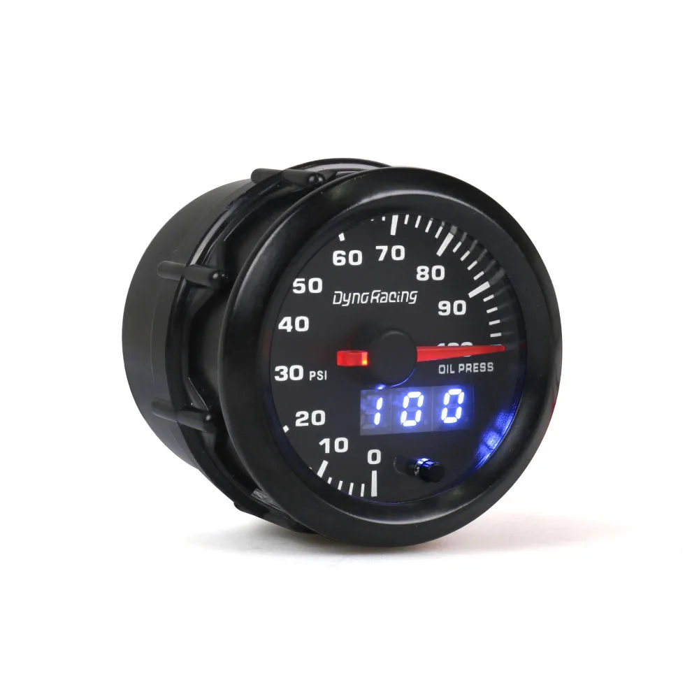 Двойной дисплей Dynoracing 52 мм 7 цветов датчик давления масла 0 100psi с шаговым