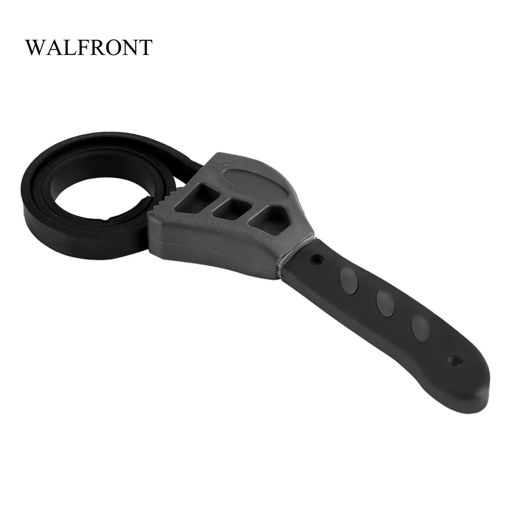 WALFRONT Rubber Strap Wrench Oil Filter Spanner Adjustable Car Repair