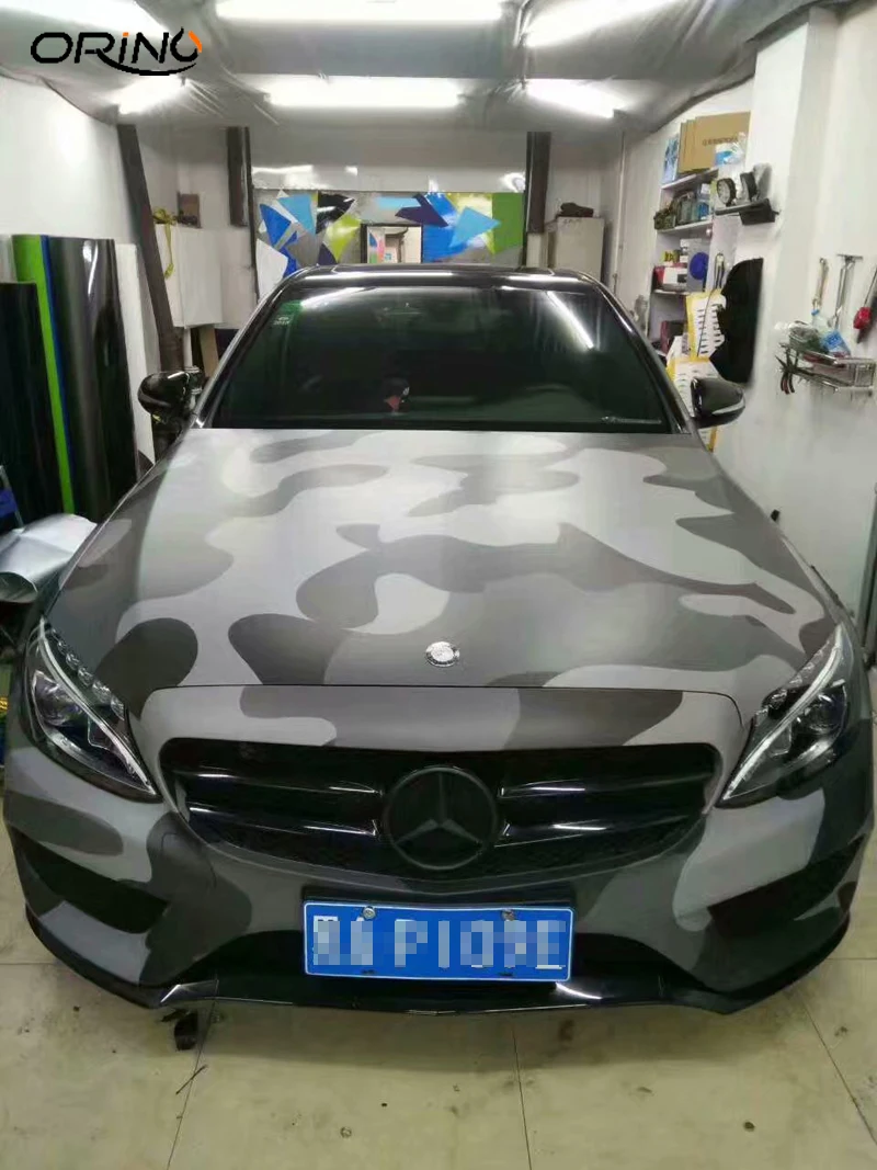 Black White Camouflage Vinyl Film Wrap-19