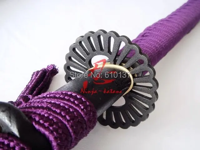 

30.0 clay temperd T-10steel blade wakizashi sword straight hamon iron tsuba razor sharp edge