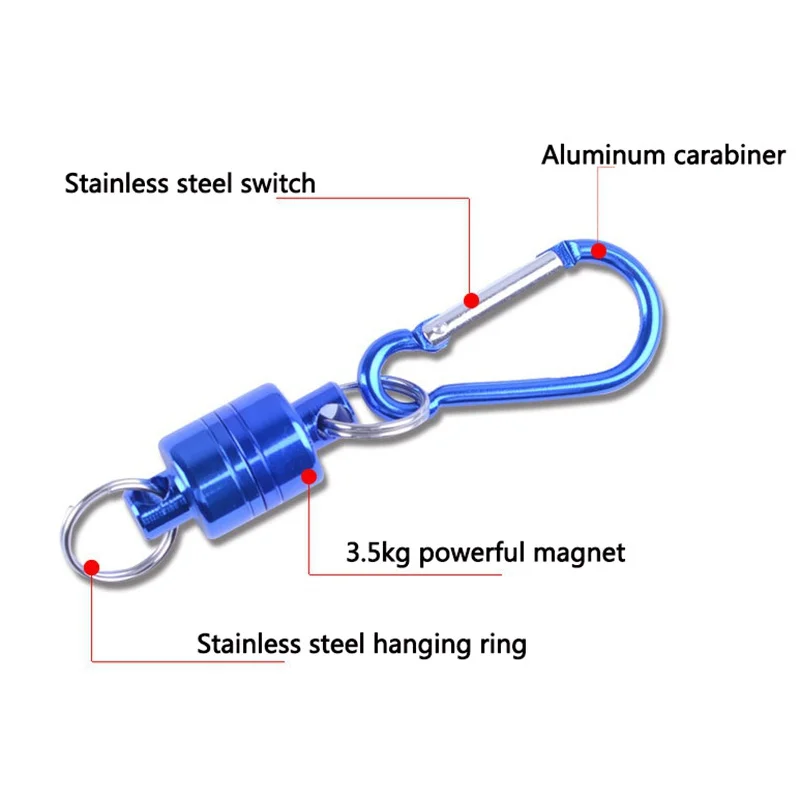 Магнитный сетчатый держатель для ловли нахлыстом из алюминия с сильным шлейфом 7.7LB Шнур кабель тяга 4 кг