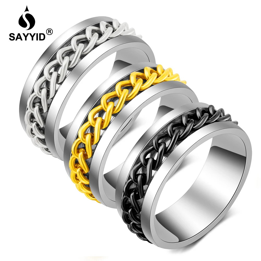 

SSAYYID Designer New Design Declares Jewelry Fashion Hip Hop Rings for Men's Chain Rings Free Shipping R102L