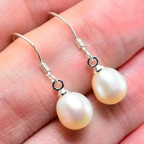 

Hot sell Noble- Wholesale price 16new ^^^^NATURAL 6-7mm white rice PEARL 100% SOLID 925 STERLING SILVER HOOKS EARRINGS