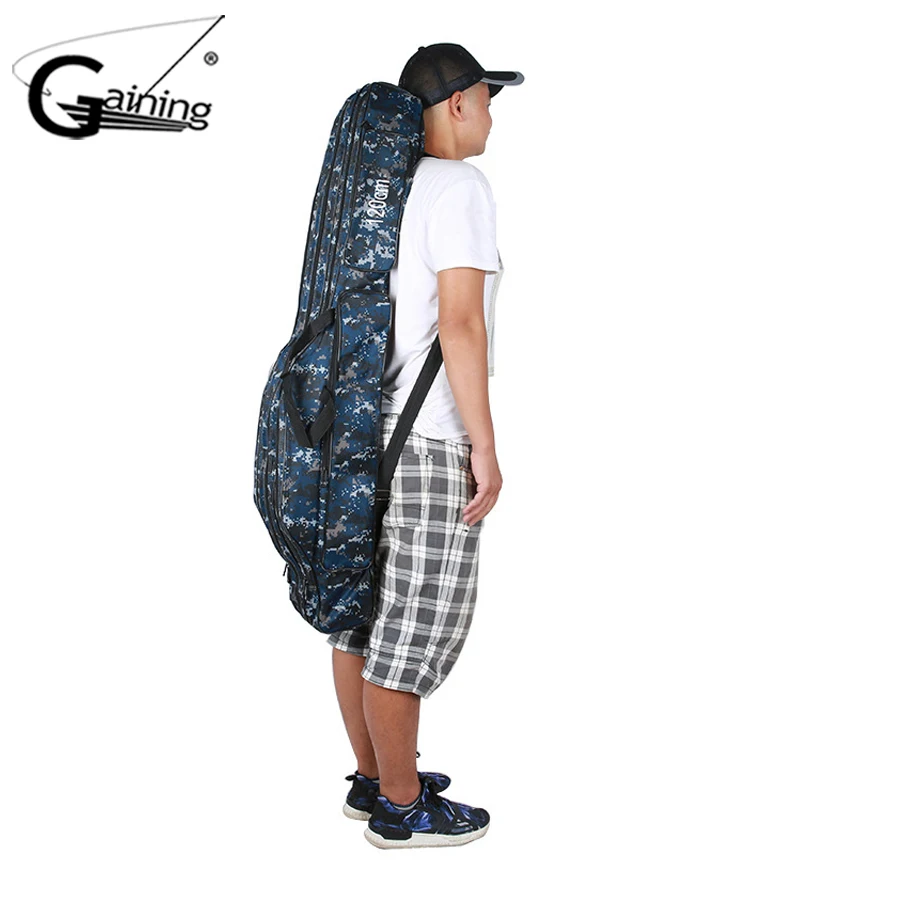 Fishing Bag Portable Foldable Fishing Rod Carrier Fish Pole Tools Storage Bag Case 8