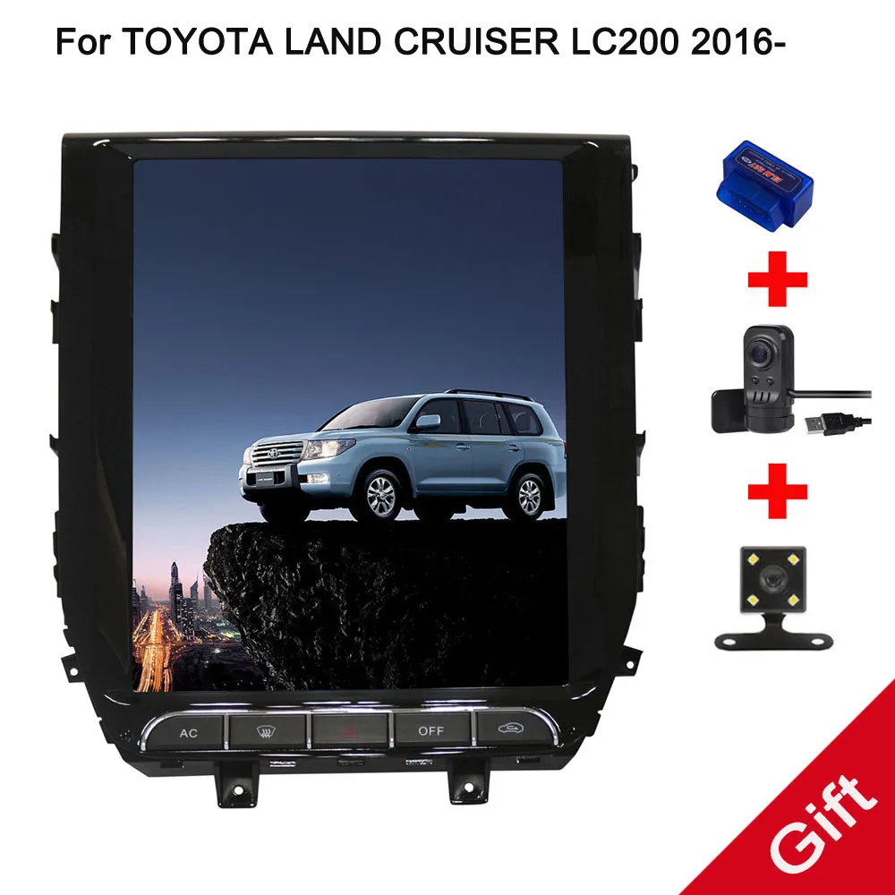 12 1 &quotTesla Android Fit TOYOTA LAND CRUISER LC200 2016 2017 2018-Автомобильный dvd-плеер навигация gps радио |