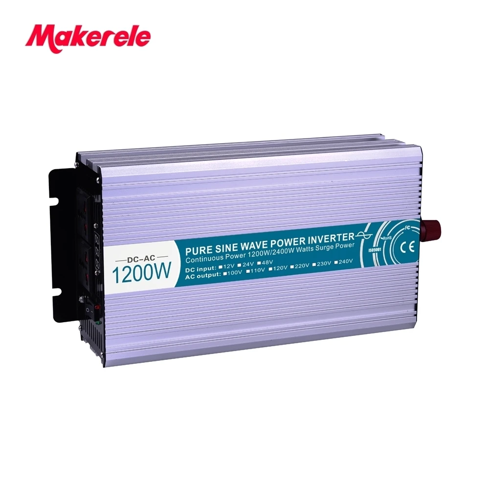 Pure Sine Wave Inverter 1200W Watt DC12/24/48V To AC110/220V Home Power Converter Frequency USB Converter Electric Power Supply Pure Sine Wave Inverter 1200W Watt DC12/24/48V To AC110/220V Home Power Converter Frequency USB Converter Electric Power Supply