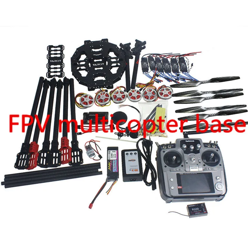 

RTF Hexacopter 6-axis Aircraft Kit Tarot FY690S Frame 750KV Motor GPS APM 2.8 Flight Control RC FPV RADIOLINK AT10 Whole Set