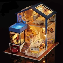 DIY Каса де boneca Кукольный дом Каса миниатюрная комнатная коробка ручной работы 3D миниатюрный кукольный домик деревянный дом игрушки poppenhuis speelhuis