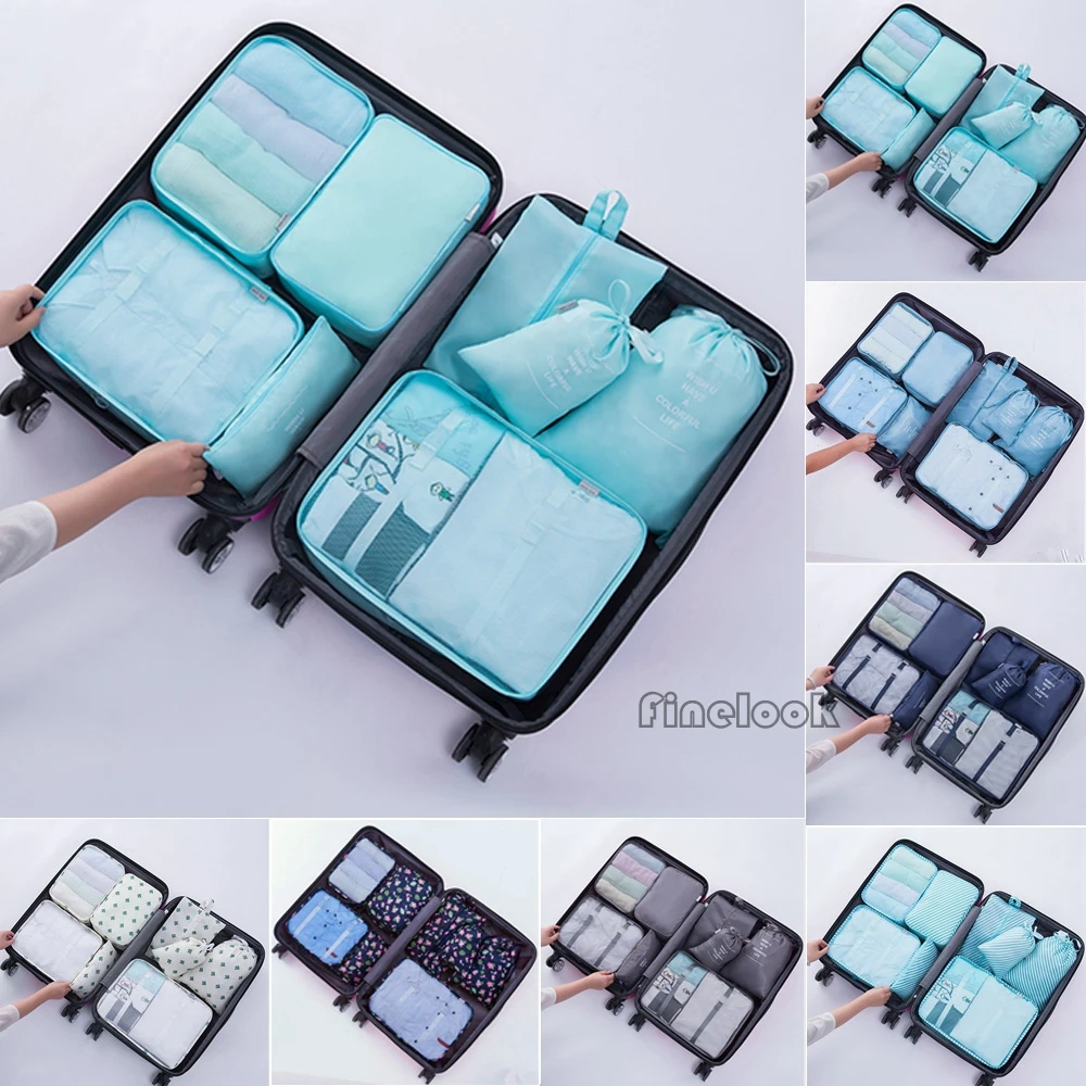 8 шт. Одежда Нижнее бельё для девочек упаковка для носков путешествия чемодан Организатор сумка Cube хранения