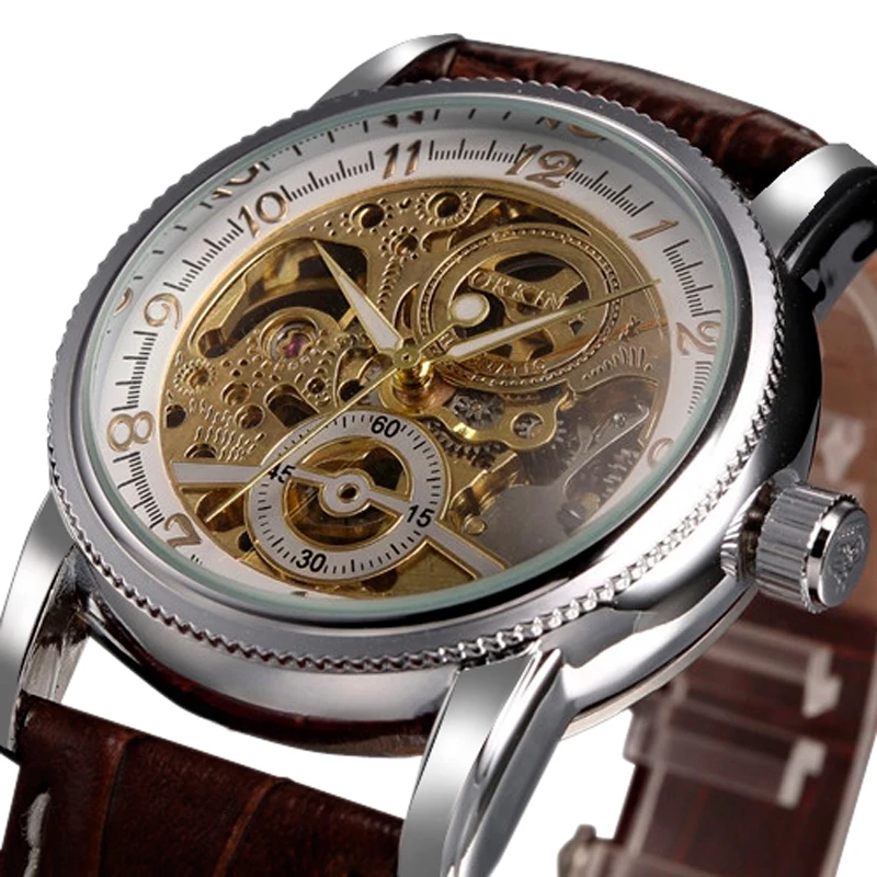 

New Arrive Cool Skeleton Wrist Watch Men Women Decor Small Dial Mechanic Automatic Gear shape Analog Watches Stylish Modern Men