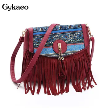 

Gykaeo Luxury Handbags Women Bags Designer Ethnic Style Striped Shoulder Bag Ladies Street Casual Crossbody Bags Bolsa Feminina