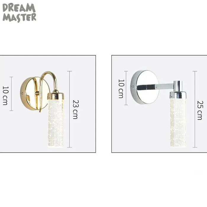 Современный минималистичный 5 Вт светодиодный настенный светильник с кристаллами, золотой, для гостиной, ванной, спальни, прикроватный светильник, для коридора, прохода, балкона, настенный светильник