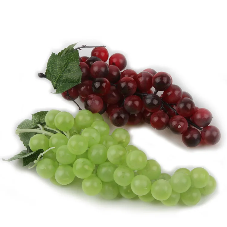 60pcs Artificial Plastic Fake Fruit Food Bunch Lifelike Artificial Grapes Home 