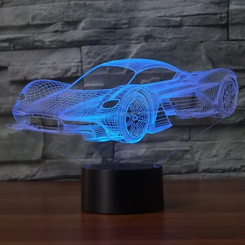 

aston martin am rb 001 2018 3d night lamp 7 Changing Colors Touch switch For Children or Home Decor support USB