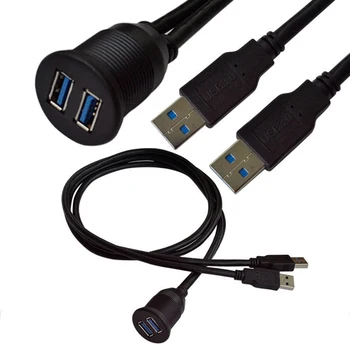 

Dual 3.0A Male to USB Female Extension Flush Waterproof 1m Mount Dashboard Cable Cord for Car/Boat/Trailer Dash Panel Cable New