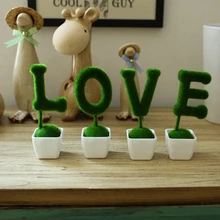 Любовь настольные украшения Посуда декоративная имитация зеленого растения поддельные горшки растения бонсай Искусственные цветы креативный домашний декор