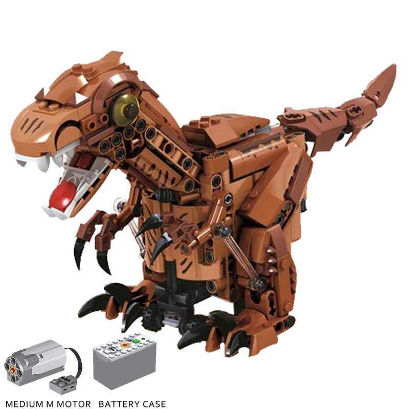 Цена Legoing Technic, 424 шт., пульт дистанционного управления, RC, тираннозавр Юрского периода, Рекс, Т Рекс, динозавры, животные, электрическая техника, ст...