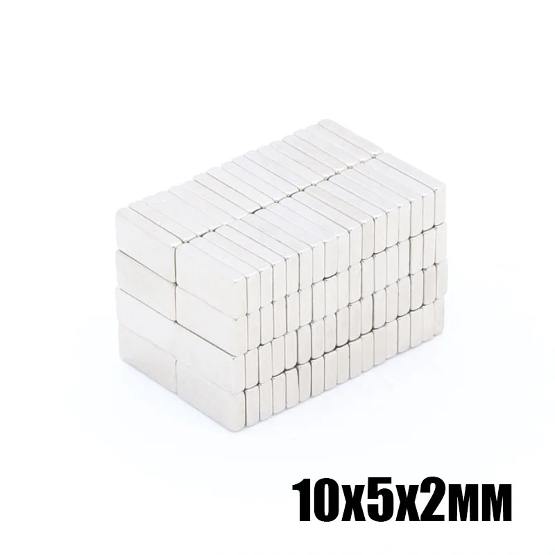 

50pcs 10x5x2 mm N35 Strong Square NdFeB Rare Earth Magnet 10*5*2 mm Neodymium Magnets 10mm x 5mm x 2mm free delivery