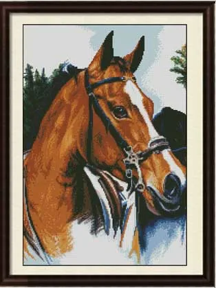 Высокое качество Прекрасный Счетный Набор для вышивки крестом коричневая лошадь животное домашнее животное