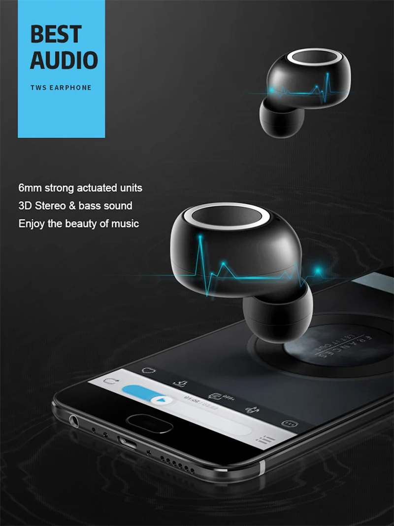D015 TWS Mini Invisible Wireless Headphone Bluetooth 5.0 wireless Earpiece Waterproof Portable Headset For Car Driving Phone (3)