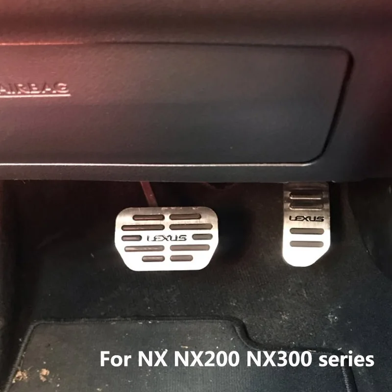 

Fashion 2pcs/set For LEXUS NX NX200 NX300 Series Non-slip AT Pedal Pad Auto Antiskid Brake Gas Pedal Car Accessories Black Logo