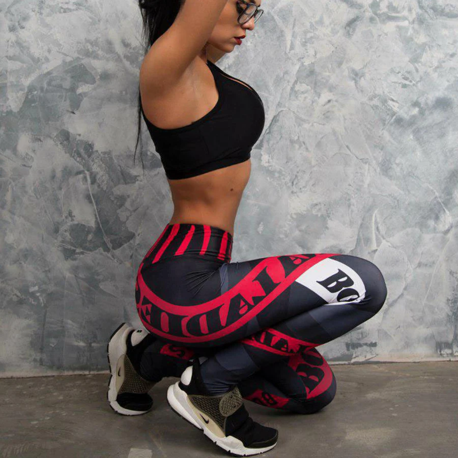 Женские эластичные спортивные брюки с принтом, штаны для йоги, Леггинсы для йоги, колготки для бега, спортивные Леггинсы, одежда для спортзала, фитнеса, йоги