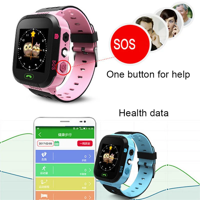 Children Anti Lost GPS Smart Watch Kids SOS Call Location Wristwatch