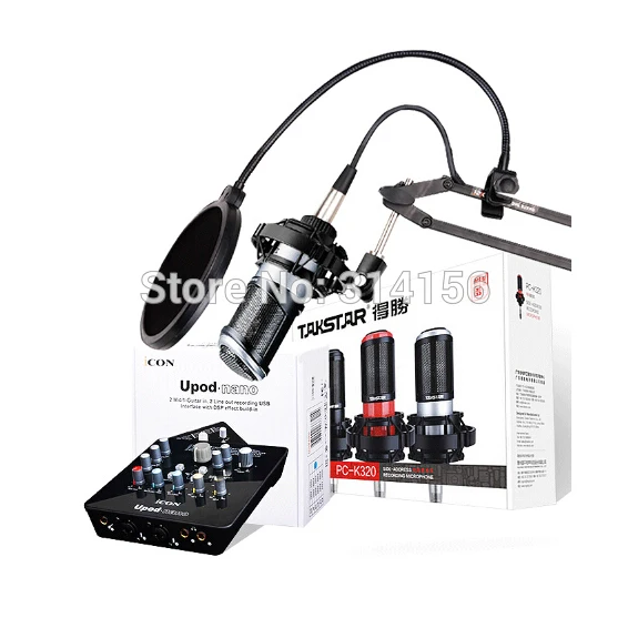 Takstar PC K320 микрофон со значком upod Nano Звуковая карта для профессионального вещания