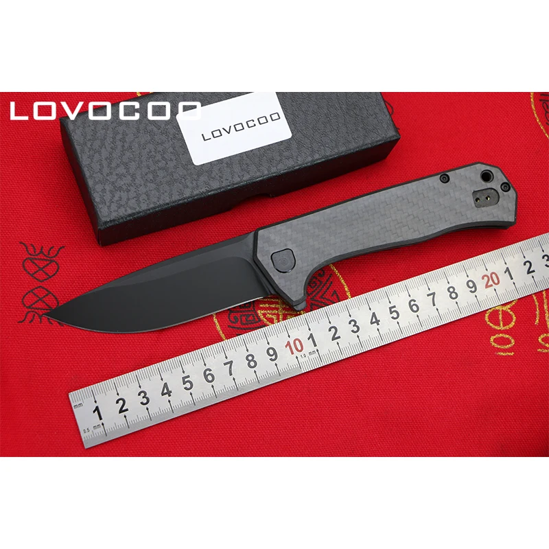 

LOVOCOO 0804CF CTS 204P blade Titanium CF handle Flipper folding knife knife Outdoor camping hunting pocket knives EDC tools