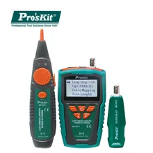 Pro'sKit MT-7071 Кабельный тестер, устройство для проверки линии, ЖК-дисплей, сетевой кабель, тестер длины, детектор, трекер, провода, локатор неисправностей