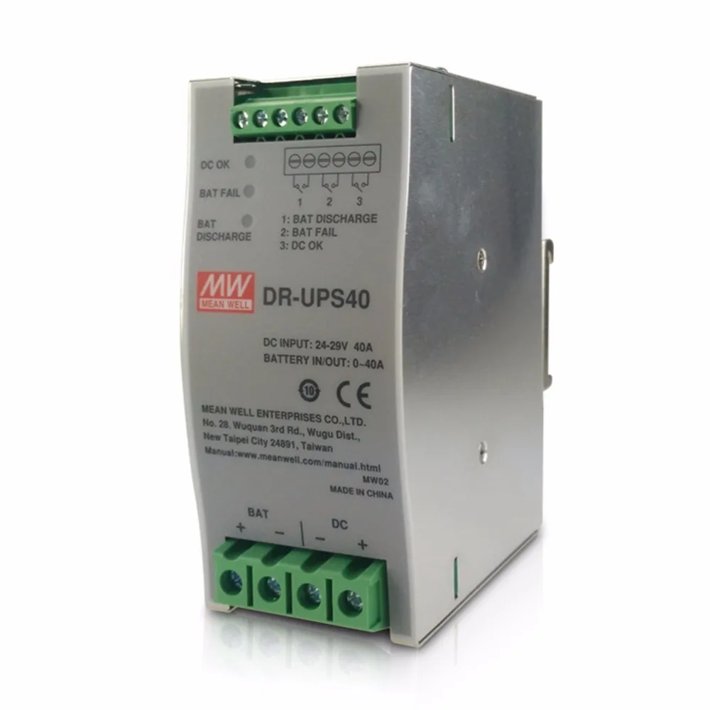 Original MEAN WELL DR UPS40 40A 24 29V DC UPS Module Din rail power