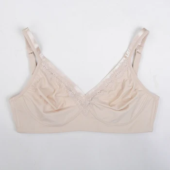 

bra Women's Seamless Satin Comfort Wire Free Bra Full Figure Ultra Thin Cup Smooth Back Wide Straps For Size 80 85 90 95 C D DD