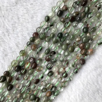 

Genuine Clear Green Phantom Quartz Garden Crystal Nugget Free Form Fillet Irregular Pebble Beads Fit Jewelry 6x8mm 15" 05679