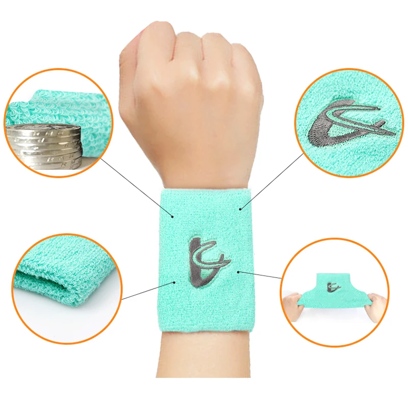 1 قطعة العرق معصمه منشفة قطن النطاقات الغزل مرونة المعصم دعم الرجال النساء الاطفال تنس Wristlets الرياضة اللياقة البدنية حماية الفرقة