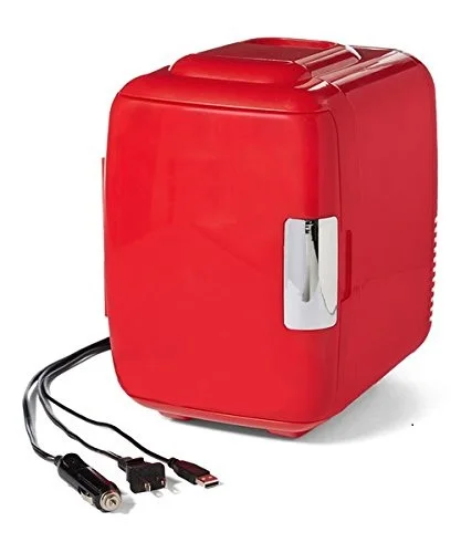 

Portable Compact Personal Fridge Cools & Heats, 4 LCapacity, 100% Freon-Free & Eco Friendly AC/DC 12v-24v 110v-220v red color