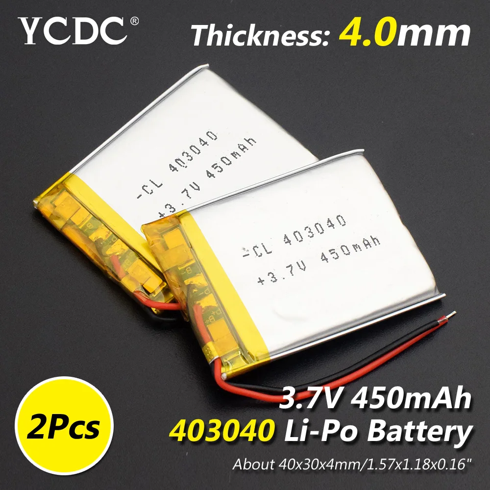 Модель 403040 3 7 v 450mAh литий ионная полимерная аккумуляторная батарея Li Po для