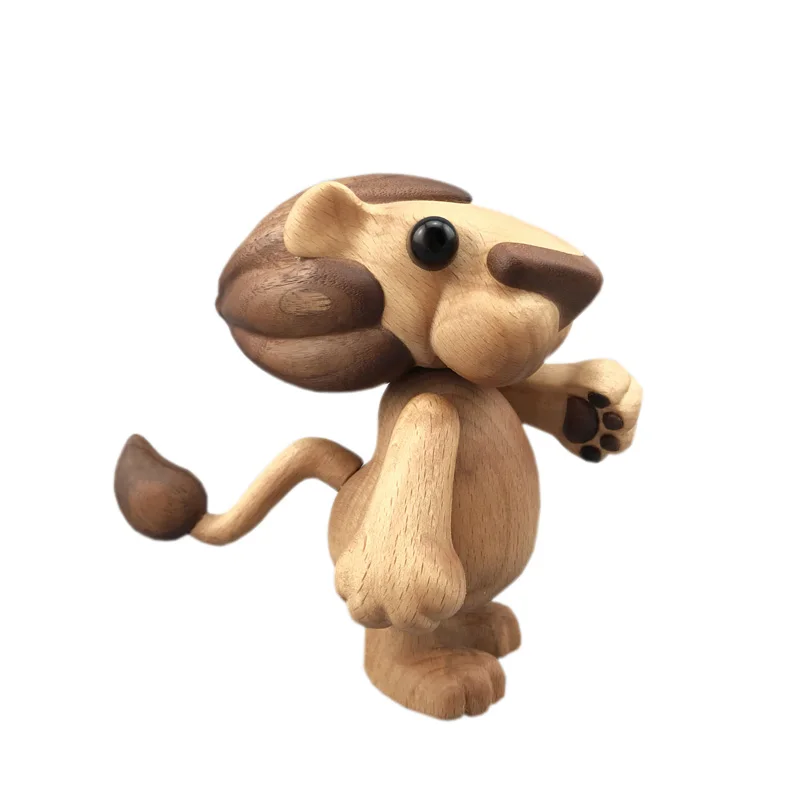 

Deluxe Beech Wood Cartoon Lion Home Decoration Display Puppet Art Best Gift Toy