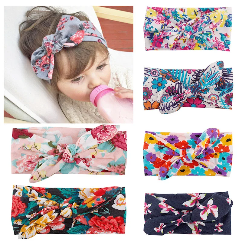 

New Colorful Boho Newborn Toddler Headband Ribbon Elastic Baby Headdress Kids Hair Band Girl Bow Knot autumn winter baby turban