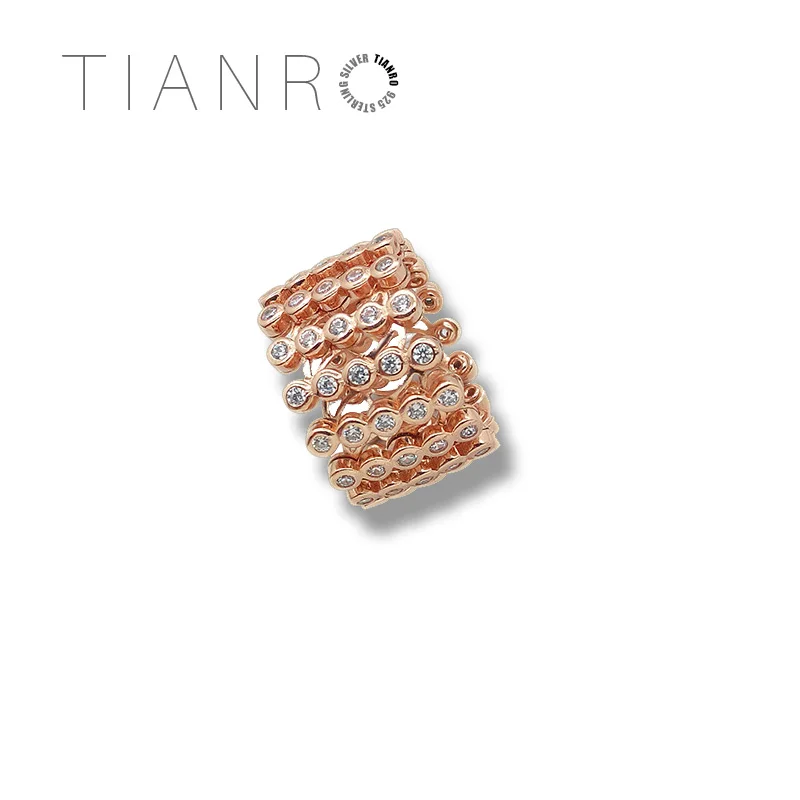 

Tianro Women's Multi-Functional Deformable Ring in 925 Sterling Silver Inlaid with AAA Zirconium Anniversary Gifts Free shippin