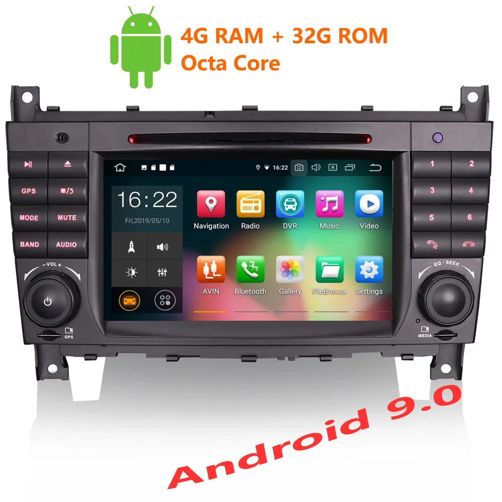 

Erisin ES7969C 7 inch Android 9.0 Octa Core 4GB RAM Car DVD Radio BT for Mercedes Benz C/CLK Class W203 W209