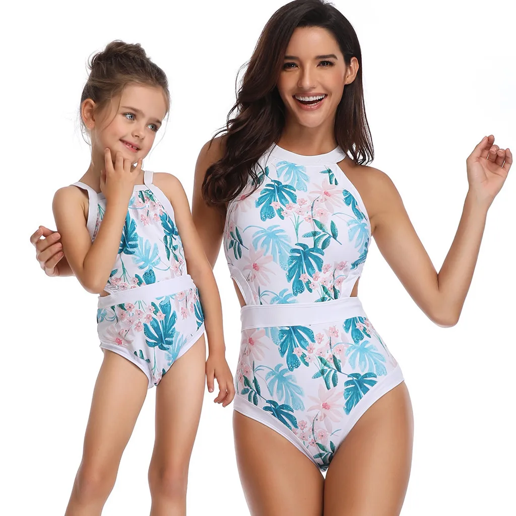 

2019 swimsuit bikini women's swimming suit swimwear women Print Sexy One Piece Swimsuit Matching Swimsuit Clothing Bikini Set