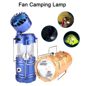 

Solar Rechargeable Fan Multi-function LED Light Camping Table Lamp Flashlight Tool YS-BUY