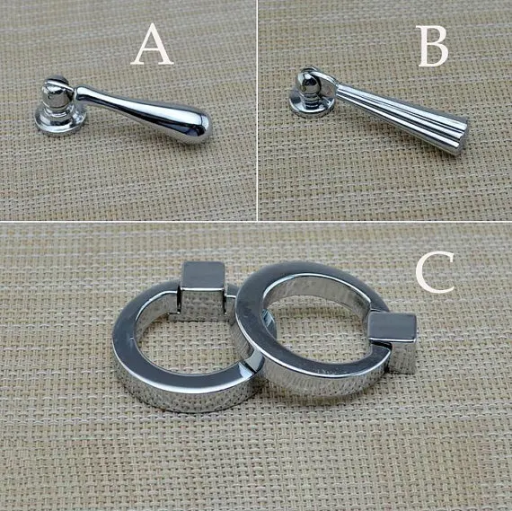 

Dresser Drop Pull Knobs Drawer Knob Pulls Handles Ring Kitchen Cabinet Pulls Knobs Handle Metal Silver Decorative Furniture
